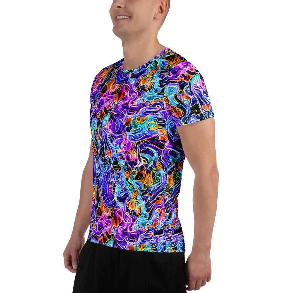 Violet Firestorm on Men's Athletic T-Shirt — Left