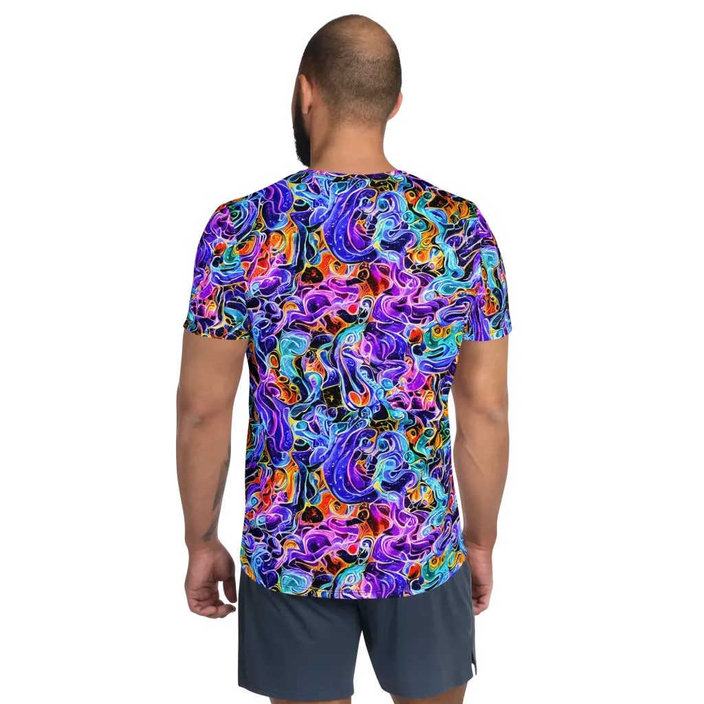 Violet Firestorm on Men's Athletic T-Shirt — Back