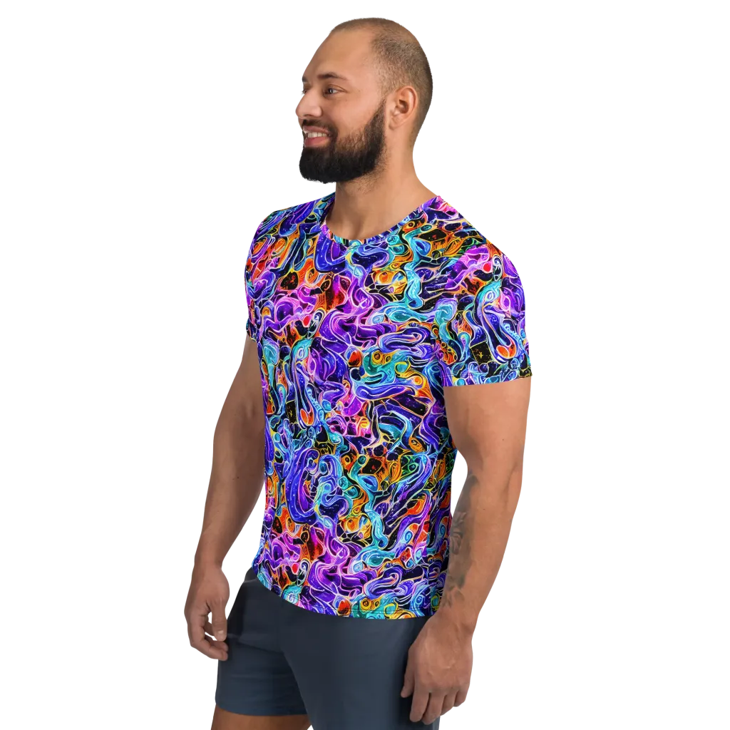Violet Firestorm on Men's Athletic T-Shirt — Left