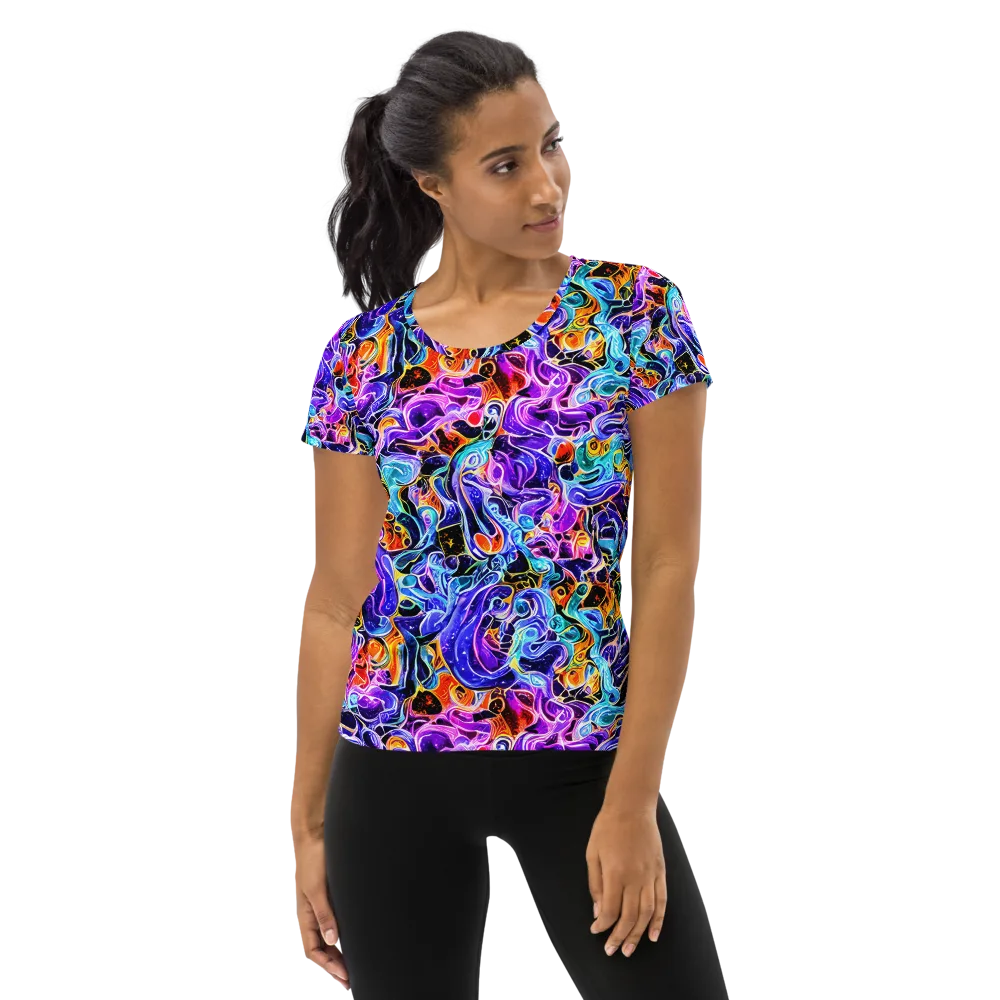 Violet Firestorm on Women's Athletic T-Shirt — Front