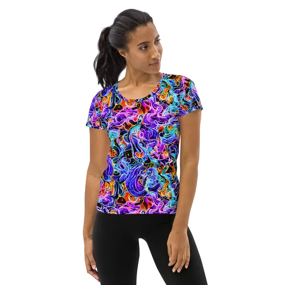 Violet Firestorm on Women's Athletic T-Shirt — Front