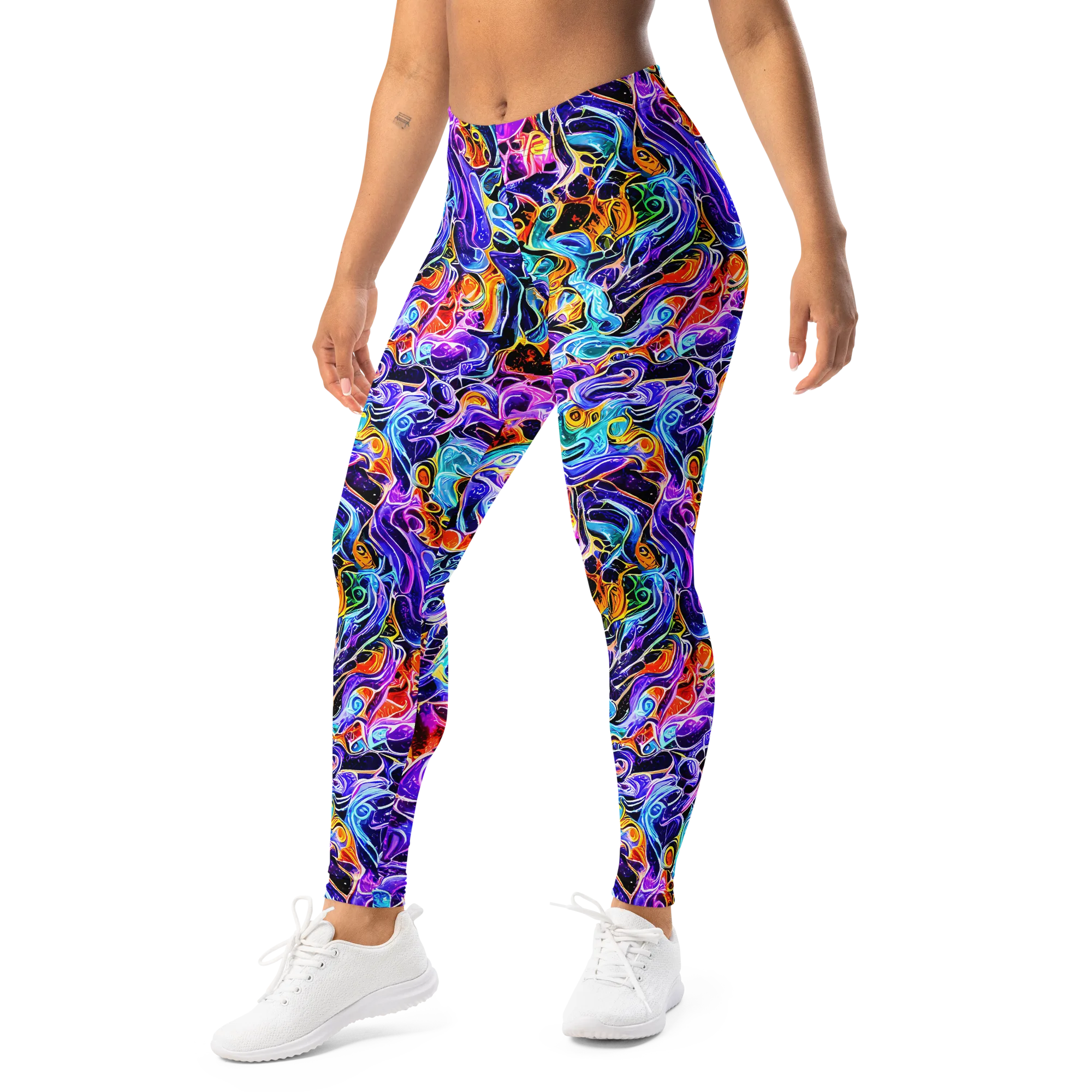 Violet Firestorm on Leggings — Left Front