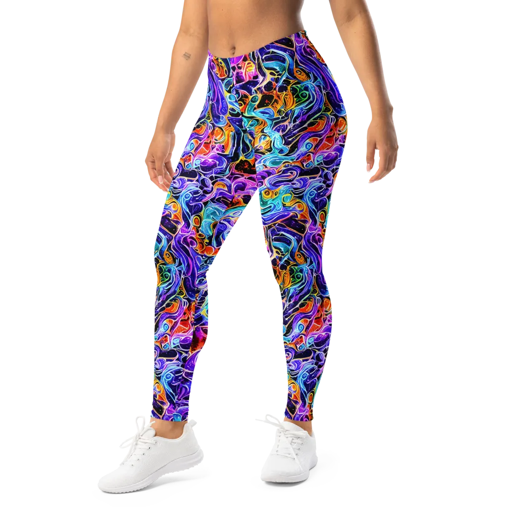 Violet Firestorm on Leggings — Left Front
