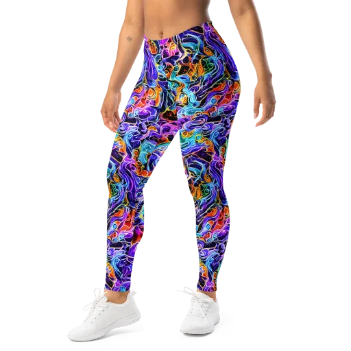 Violet Firestorm on a Leggings