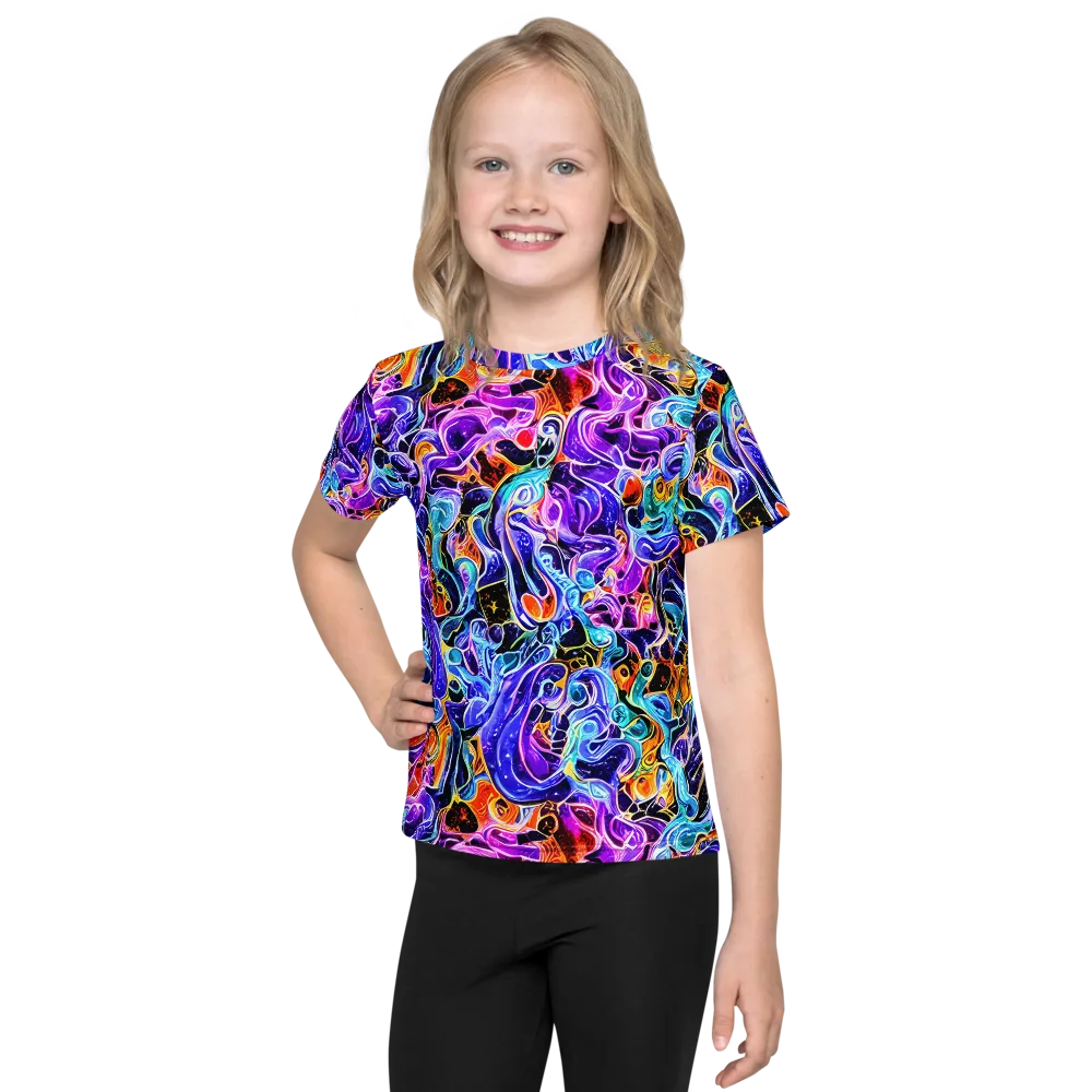 Violet Firestorm on Kids Crew Neck T-Shirt — Front