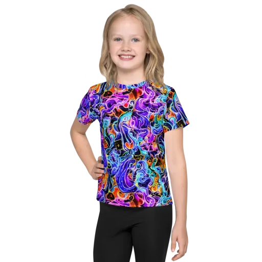 Violet Firestorm on a Kids Crew Neck T-Shirt