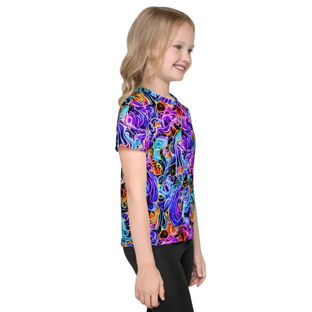 Violet Firestorm on Kids Crew Neck T-Shirt — Right