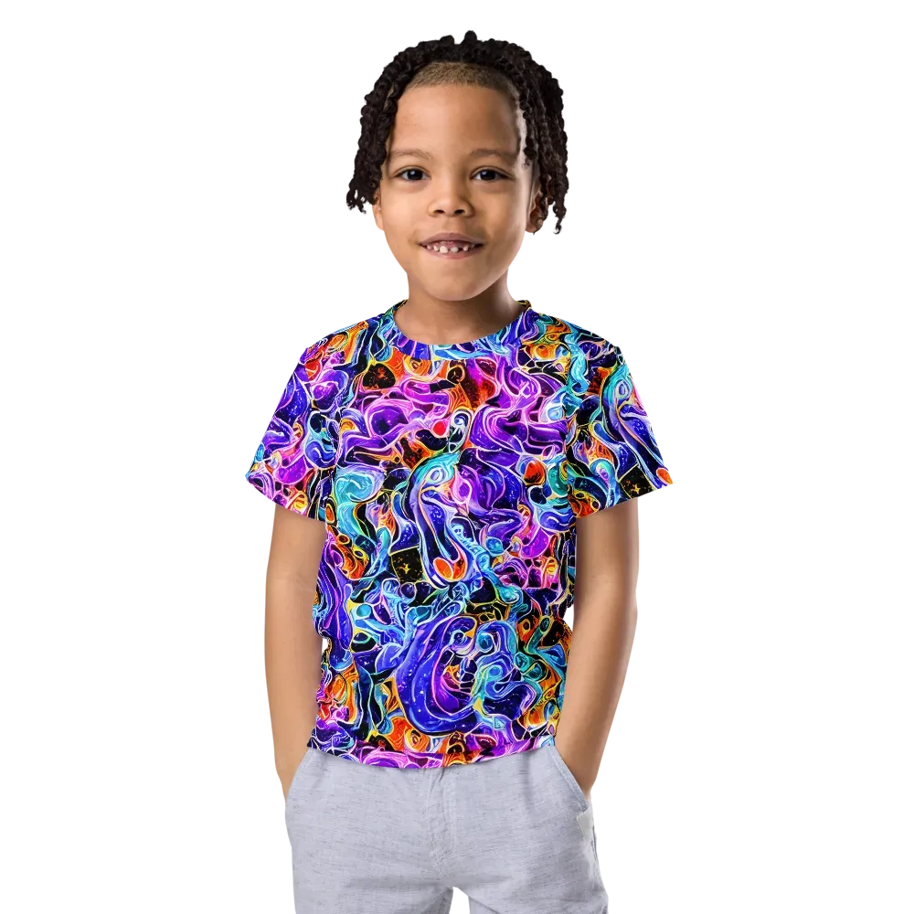 Violet Firestorm on Kids Crew Neck T-Shirt — Front