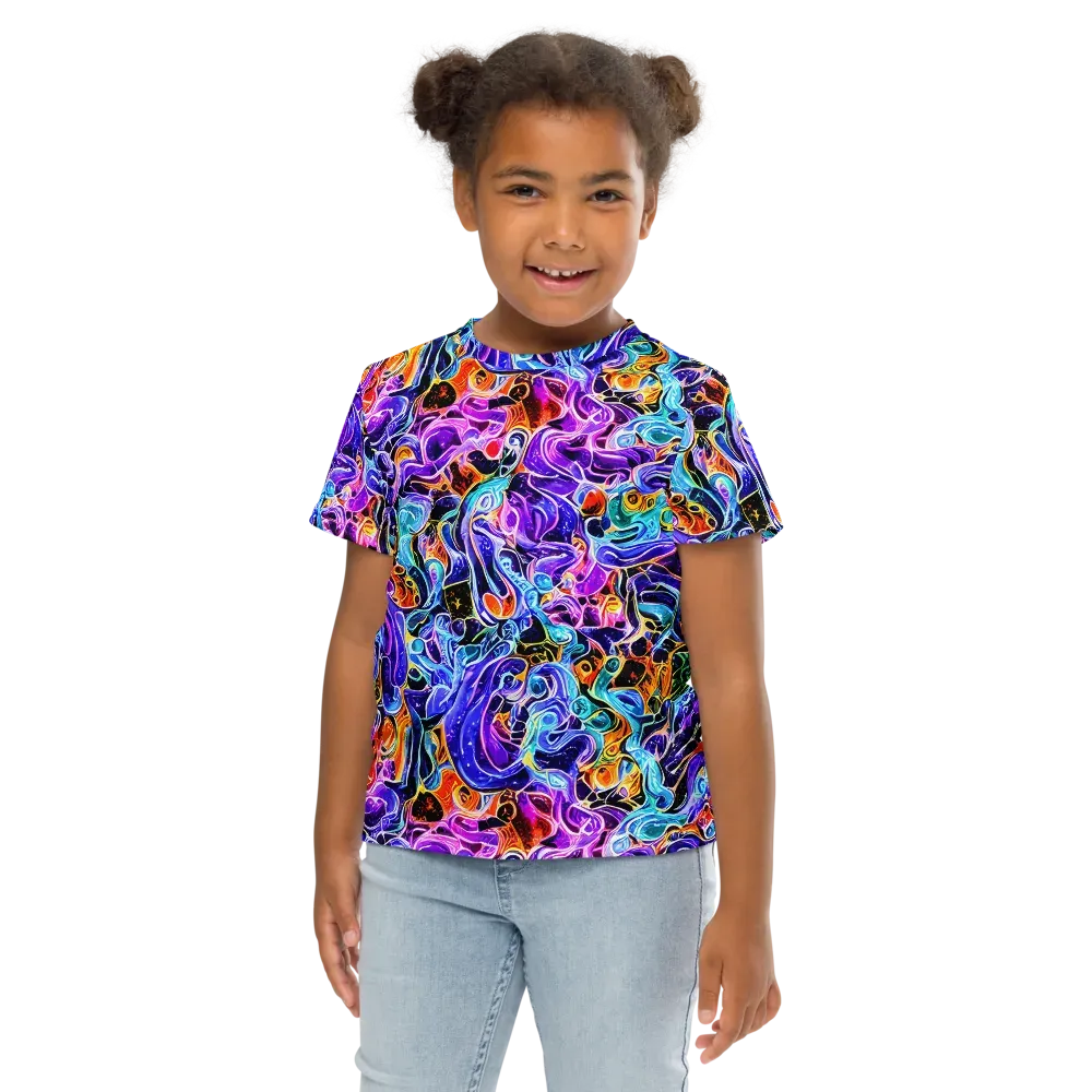 Violet Firestorm on Kids Crew Neck T-Shirt — Front