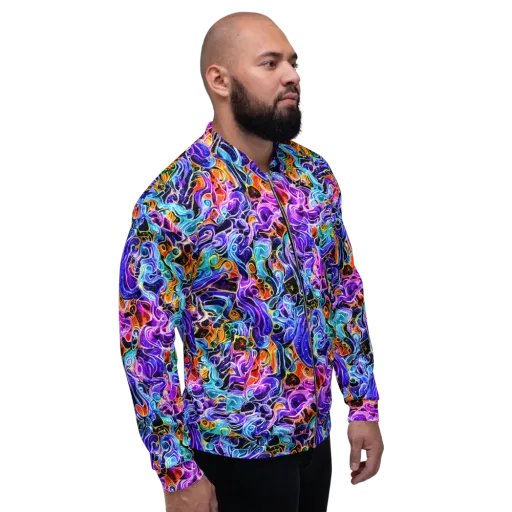 Violet Firestorm on a Bomber Jacket