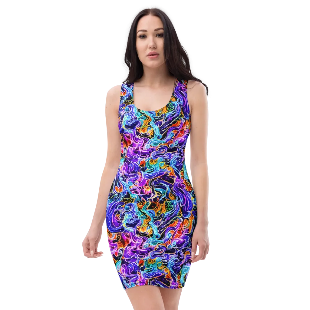 Violet Firestorm on Bodycon Dress — Front