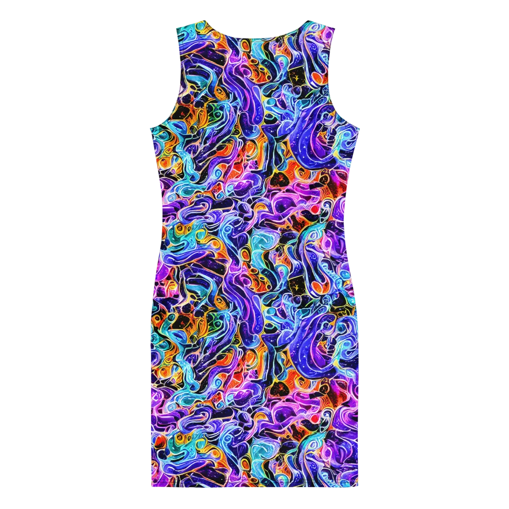 Violet Firestorm on Bodycon Dress — Back