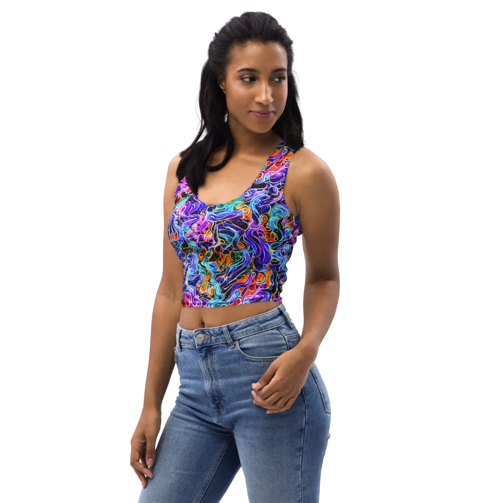 Violet Firestorm on Crop Top — Left Front