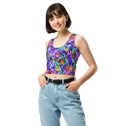 Violet Firestorm on a Crop Top