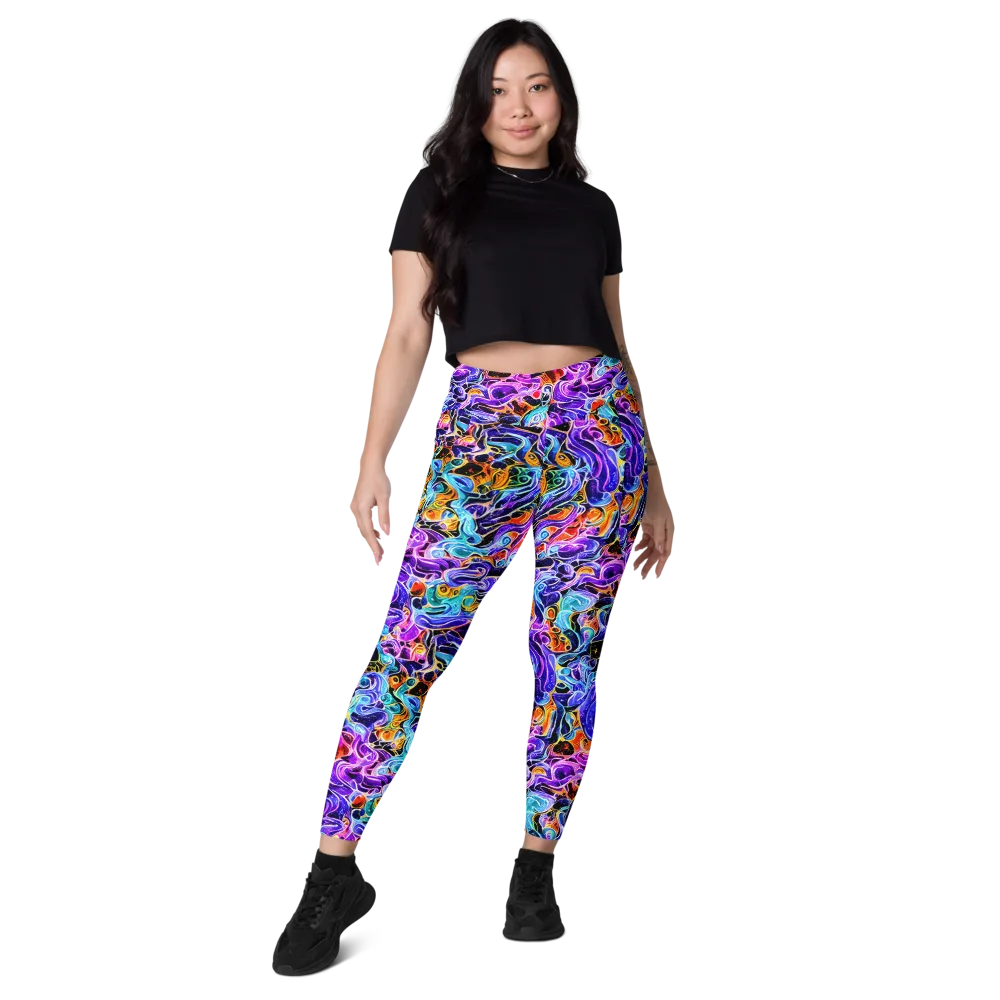 Violet Firestorm on Leggings with Pockets — Front
