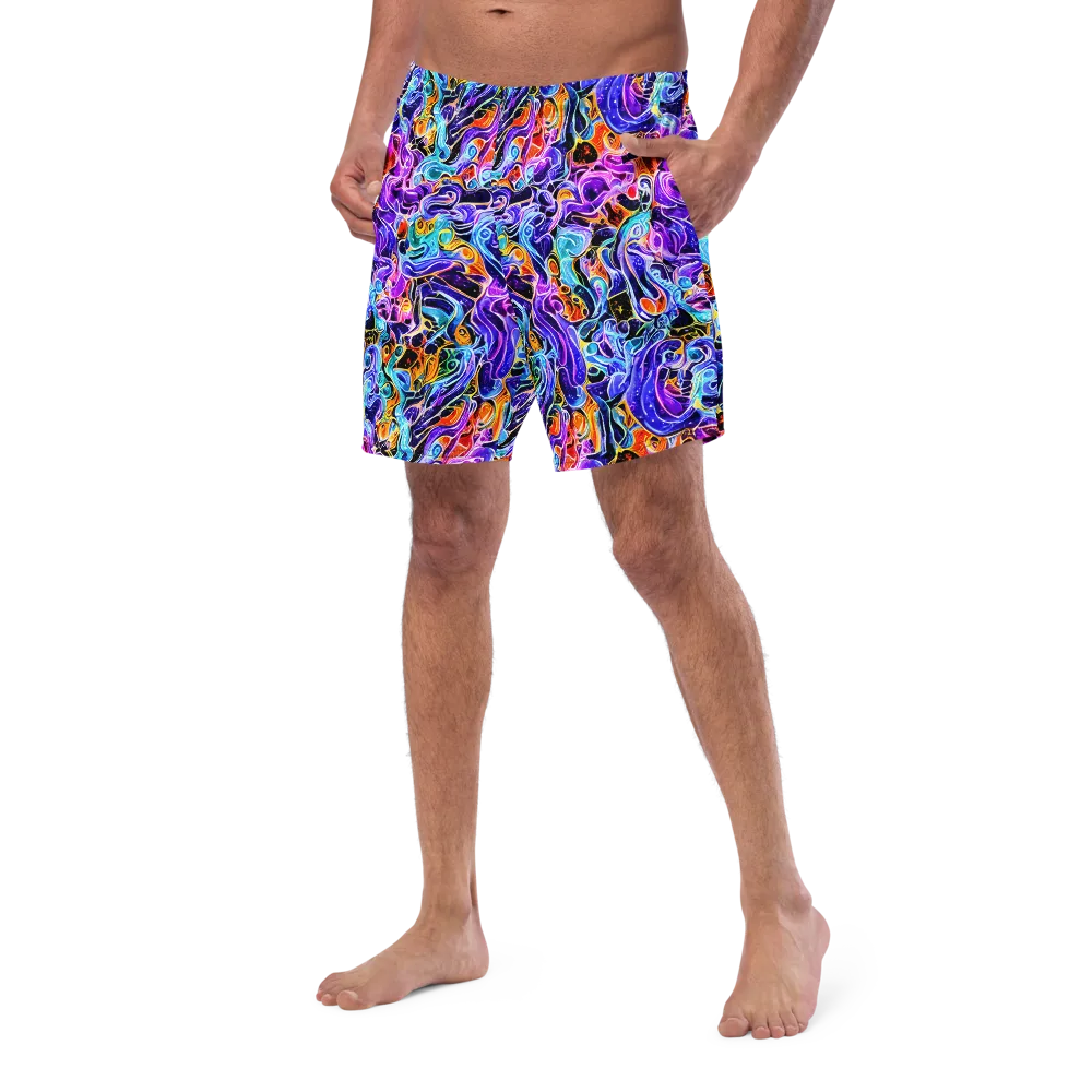 Violet Firestorm on Swim Trunks — Left Front