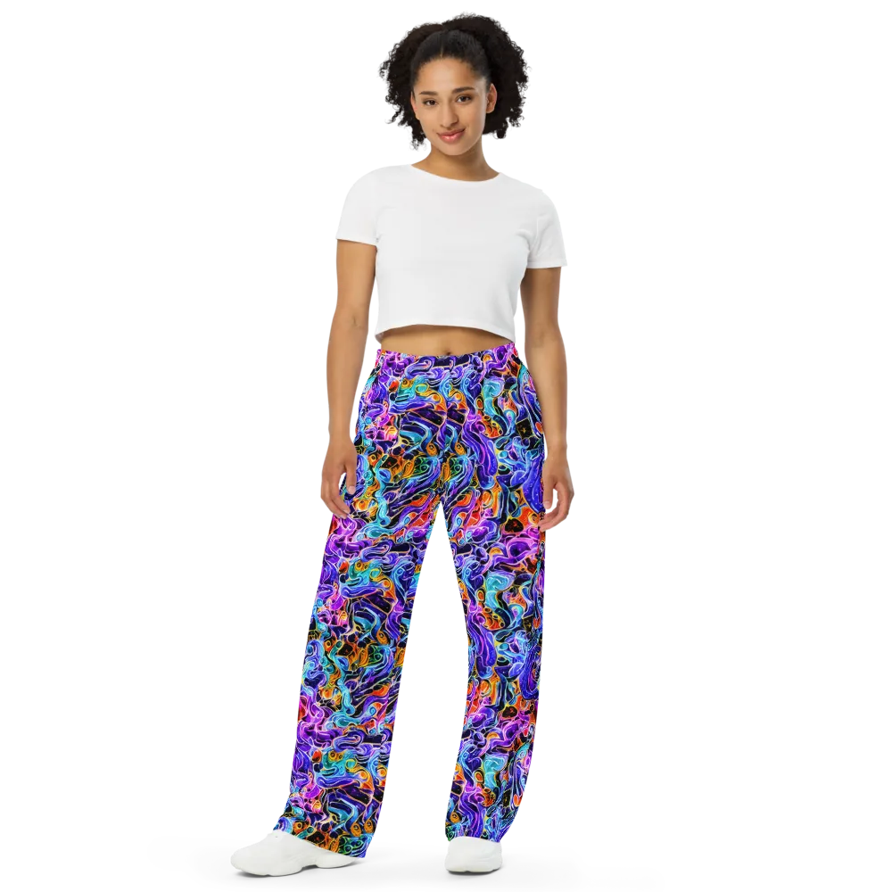 Violet Firestorm on Wide-Leg Pants — Front