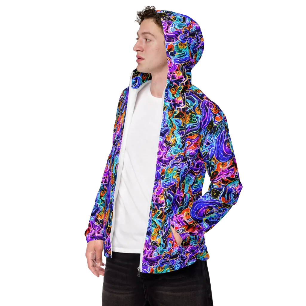 Violet Firestorm on Men's Windbreaker — Left Front