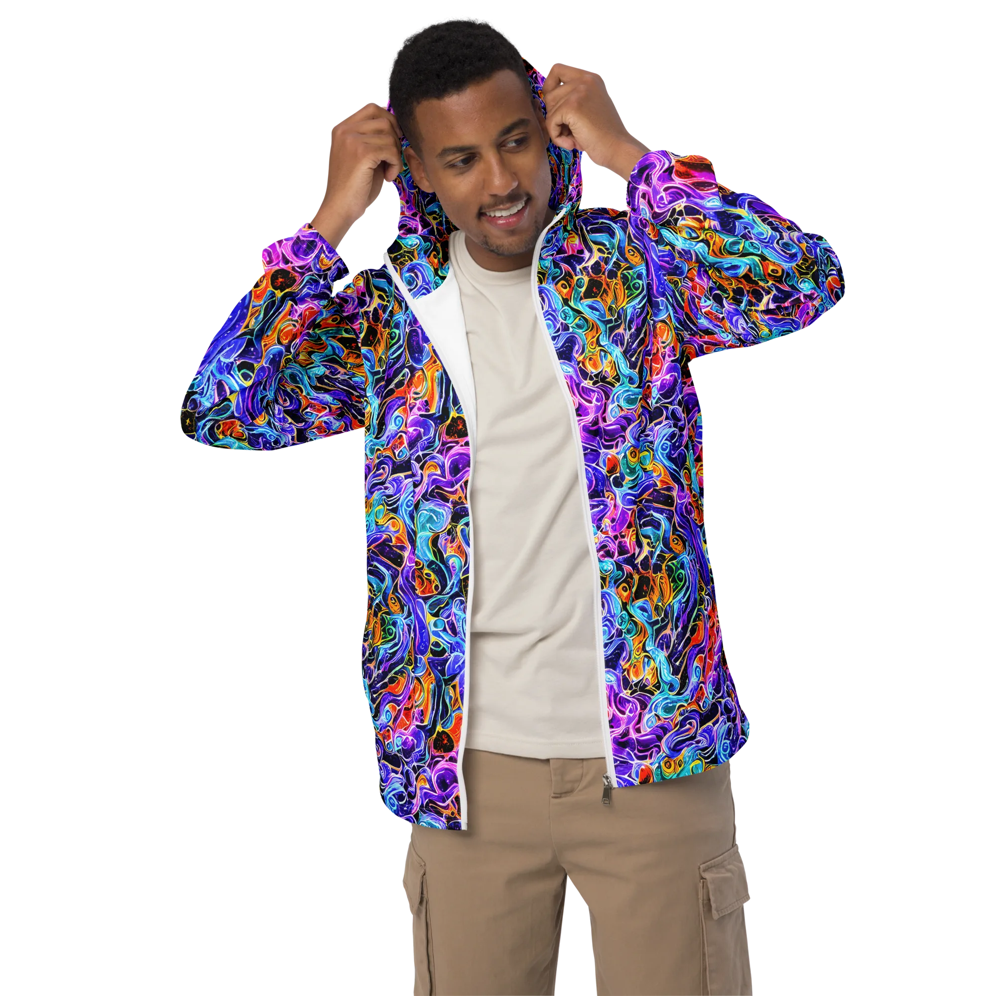 Violet Firestorm on Men's Windbreaker — Front