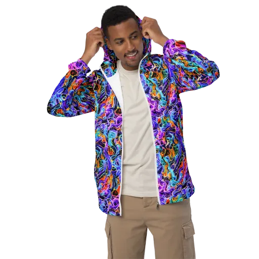 Violet Firestorm on a Men's Windbreaker