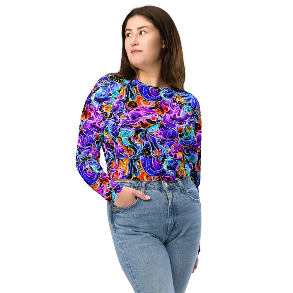 Violet Firestorm on Long Sleeve Crop Top — Front