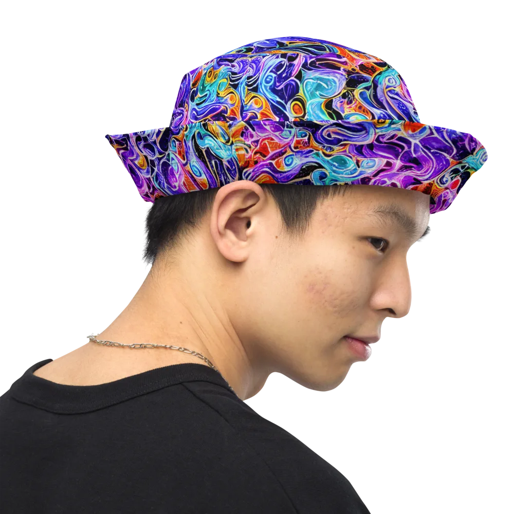 Violet Firestorm on Reversible Bucket Hat — Right Outside