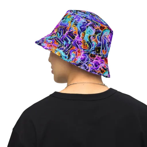Violet Firestorm on a Reversible Bucket Hat