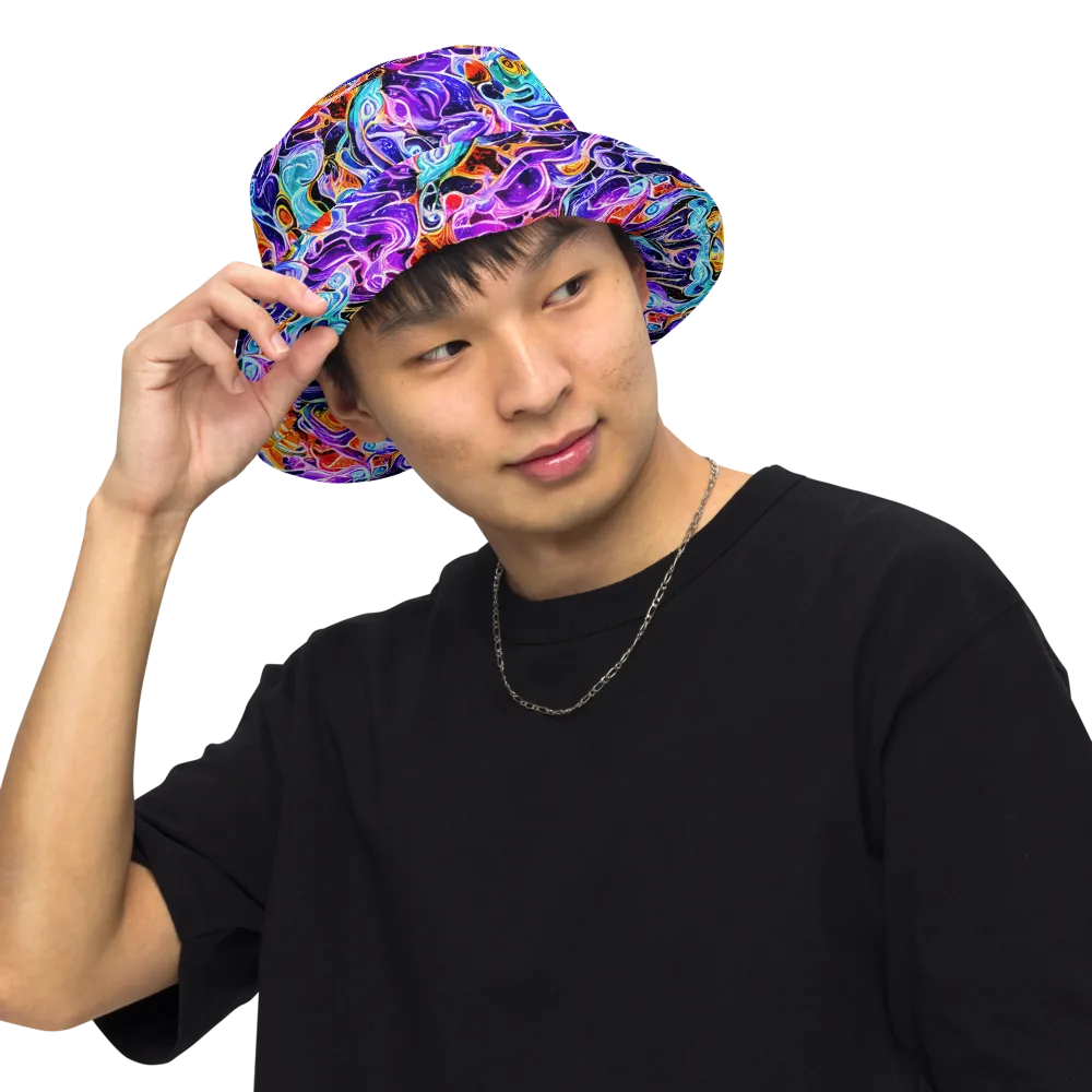 Violet Firestorm on Reversible Bucket Hat — Front Inside