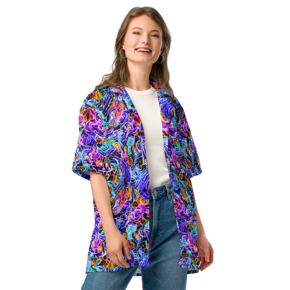 Violet Firestorm on Button Shirt — Front