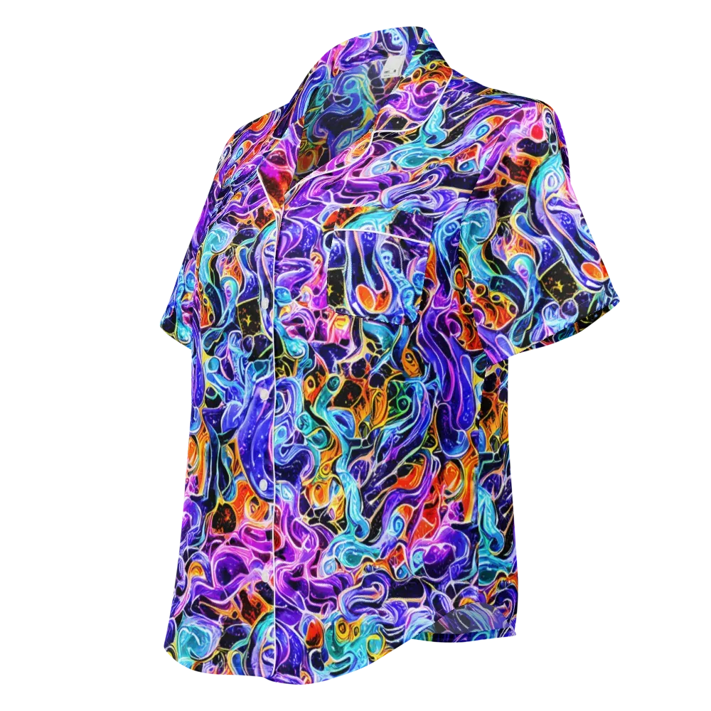 Violet Firestorm on Women's Short Sleeve Pajama Top — Left Front