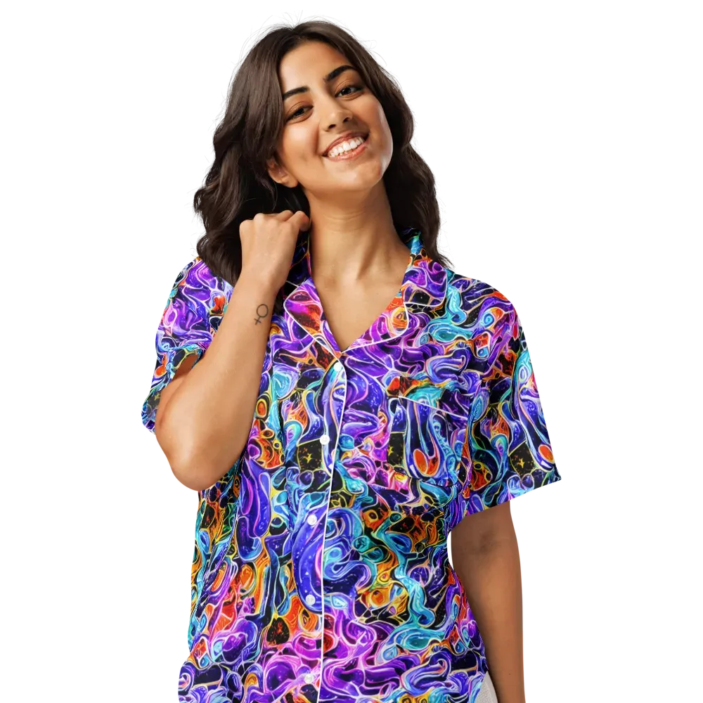 Violet Firestorm on Women's Short Sleeve Pajama Top — Front
