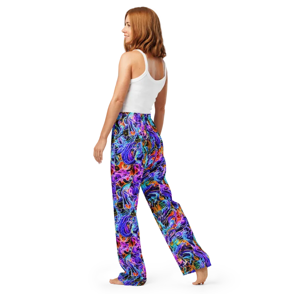 Violet Firestorm on Women's Pajama Pants — Back