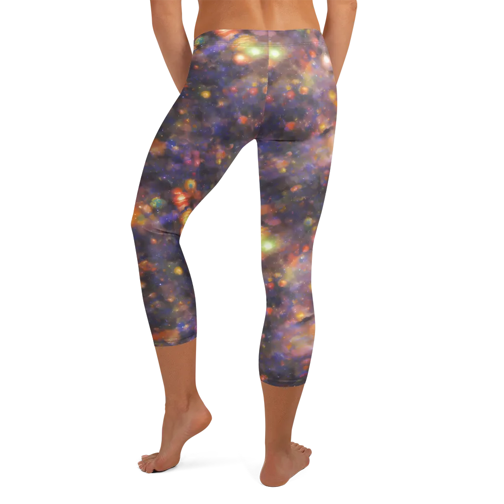 Nebula Kaleidoscope on Capri Leggings — Back