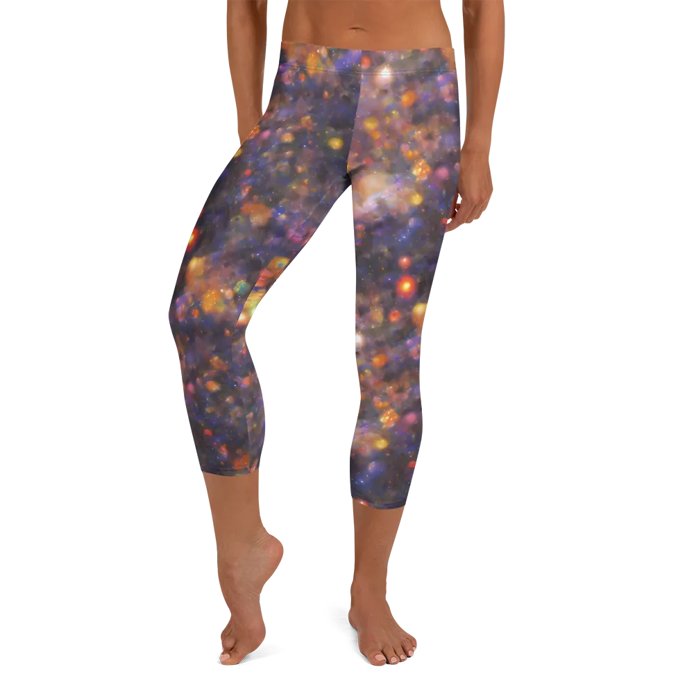 Nebula Kaleidoscope on Capri Leggings — Front