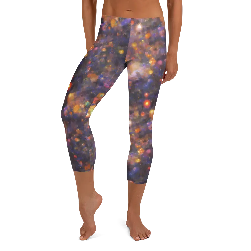 Nebula Kaleidoscope on Capri Leggings — Front