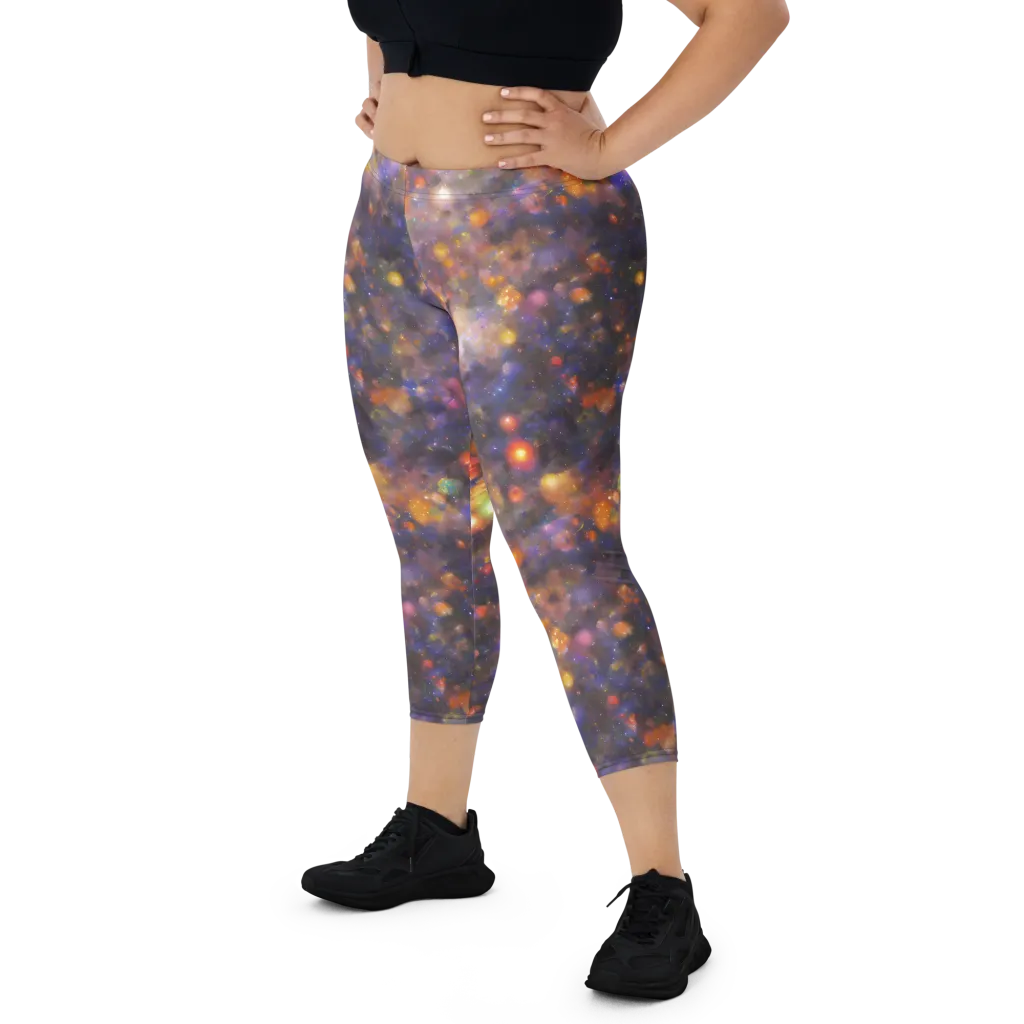 Nebula Kaleidoscope on Capri Leggings — Front