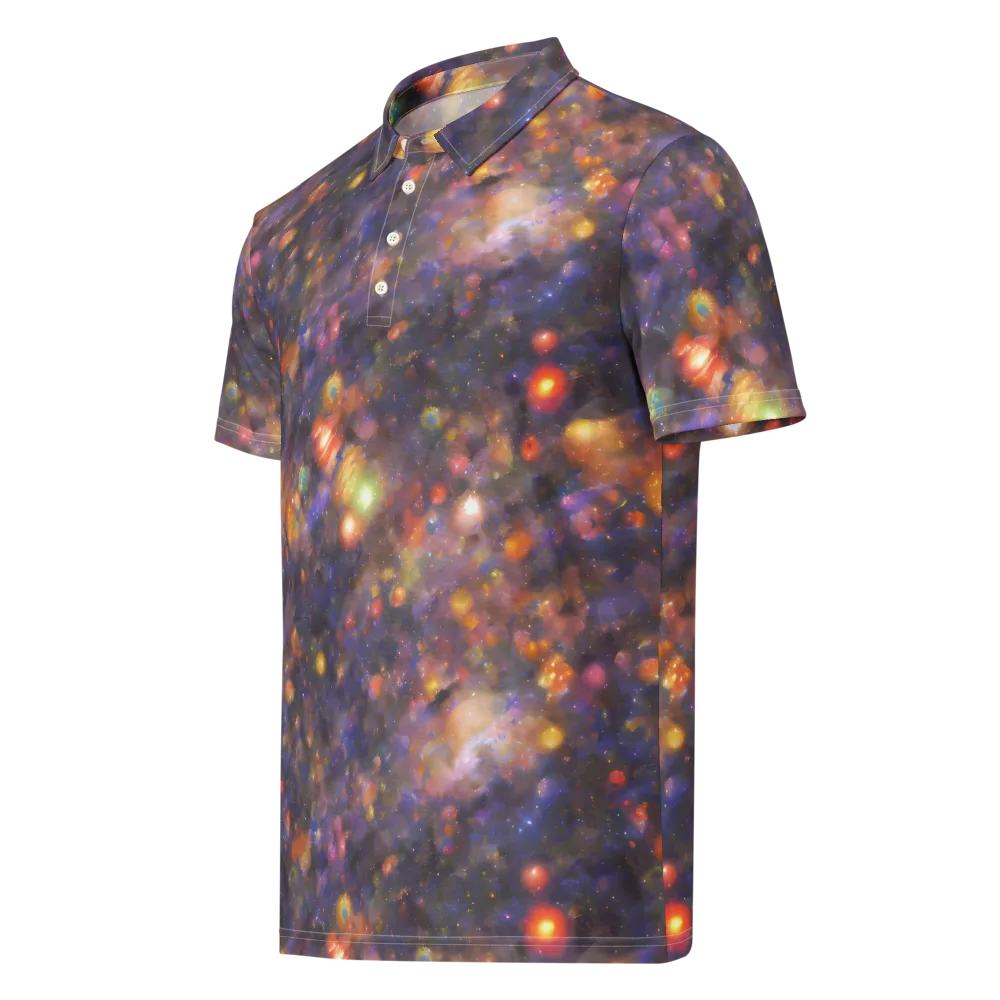 Nebula Kaleidoscope on Men's Slim Fit Polo Shirt — Left Front