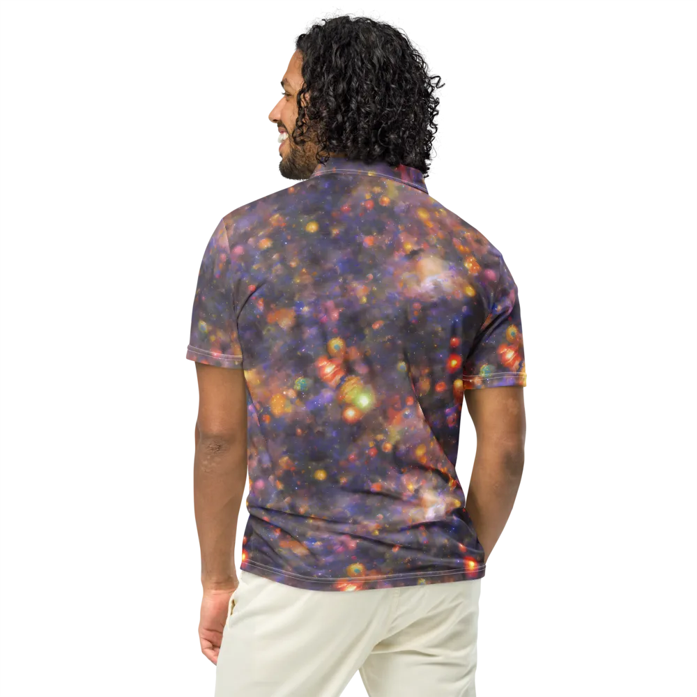 Nebula Kaleidoscope on Men's Slim Fit Polo Shirt — Back