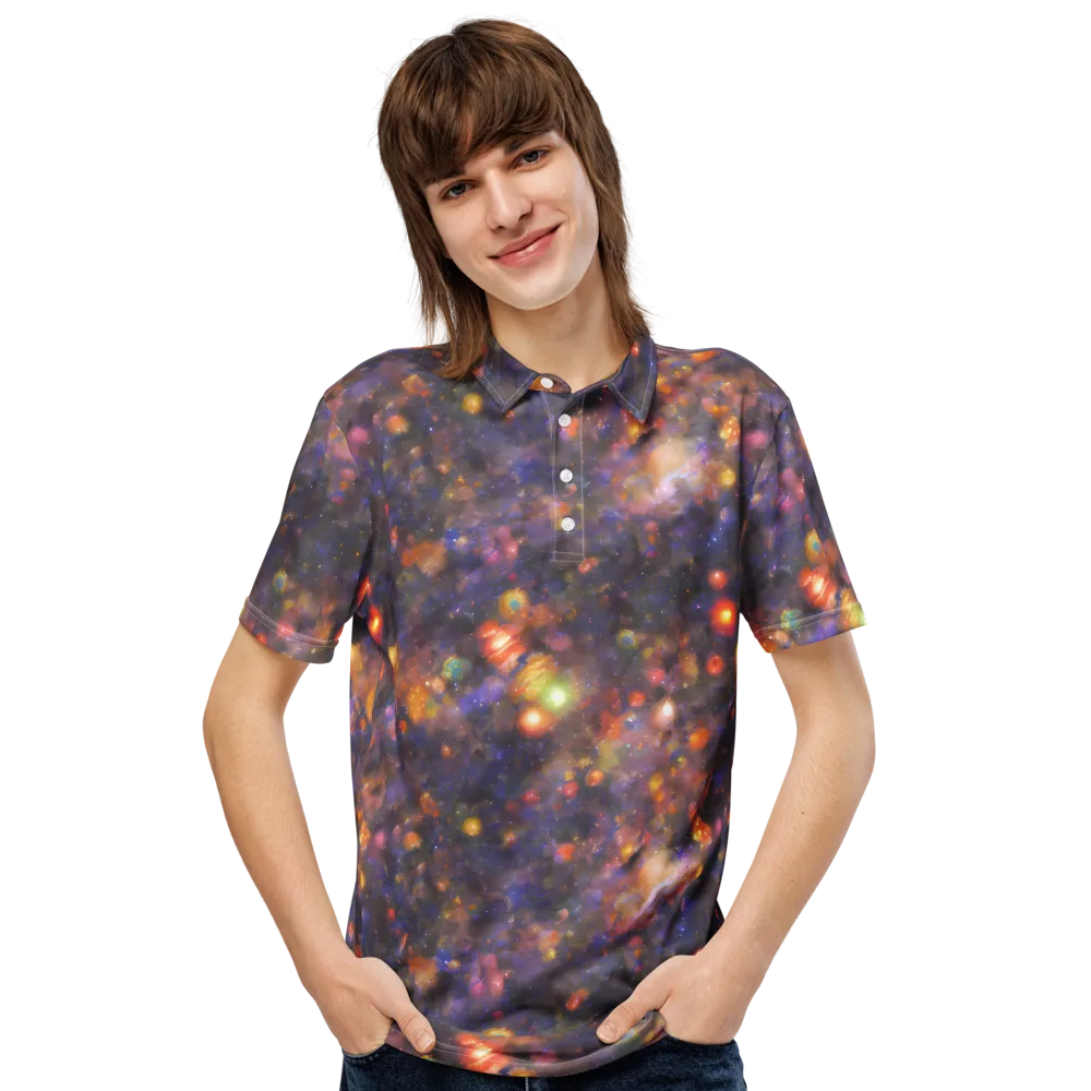 Nebula Kaleidoscope on Men's Slim Fit Polo Shirt — Front