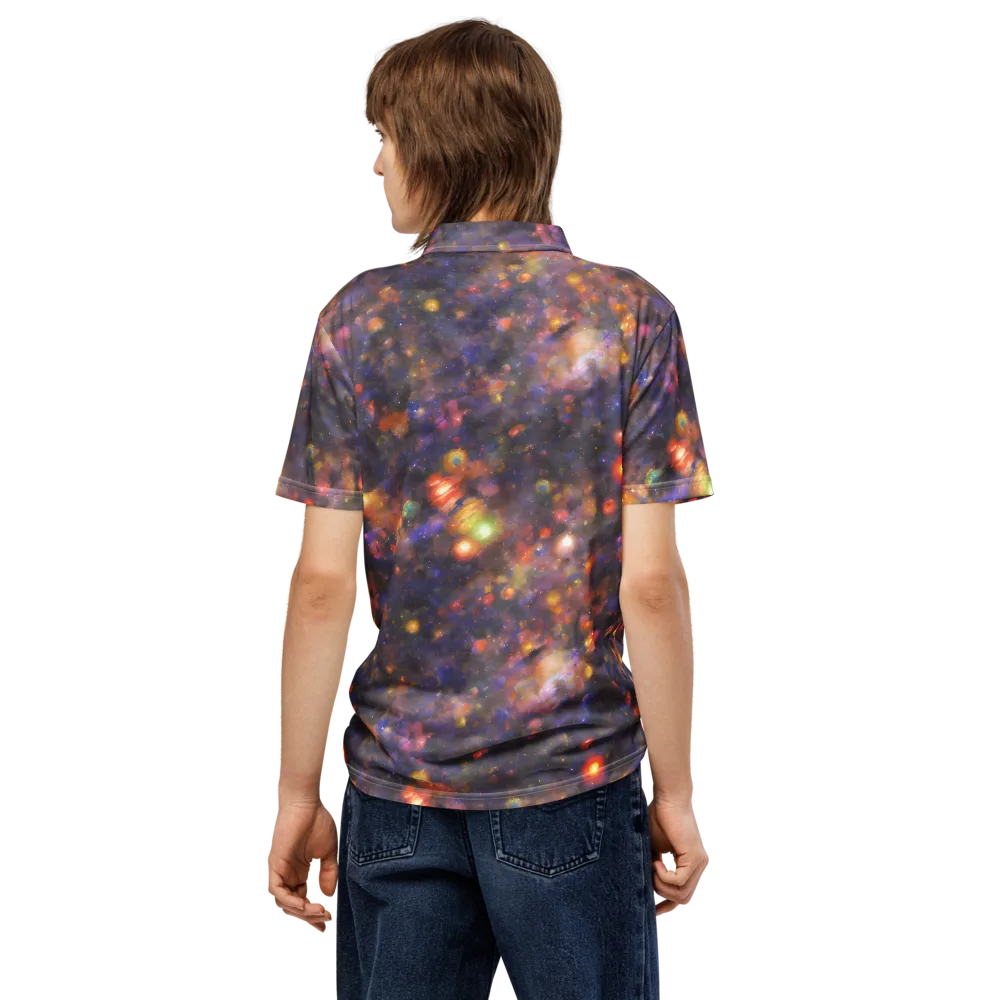 Nebula Kaleidoscope on Men's Slim Fit Polo Shirt — Back
