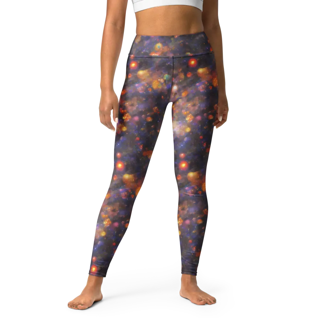 Nebula Kaleidoscope on Yoga Leggings — Front