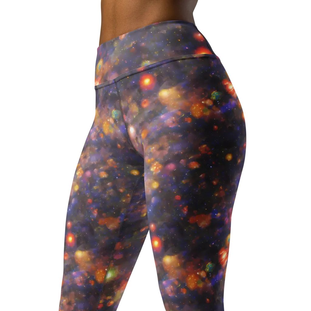 Nebula Kaleidoscope on Yoga Leggings — Left Front