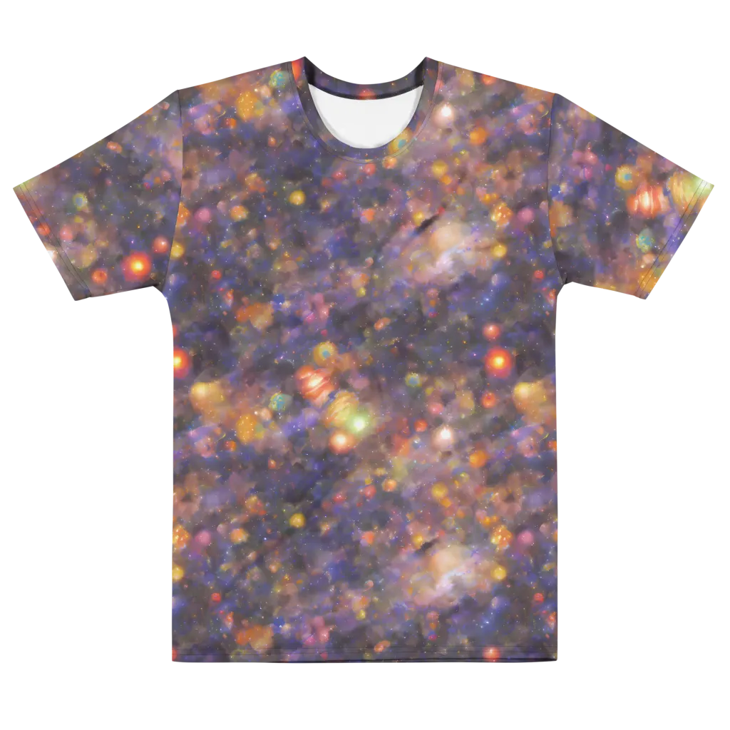 Nebula Kaleidoscope on Men's Cotton Crew Neck T-Shirt — Front