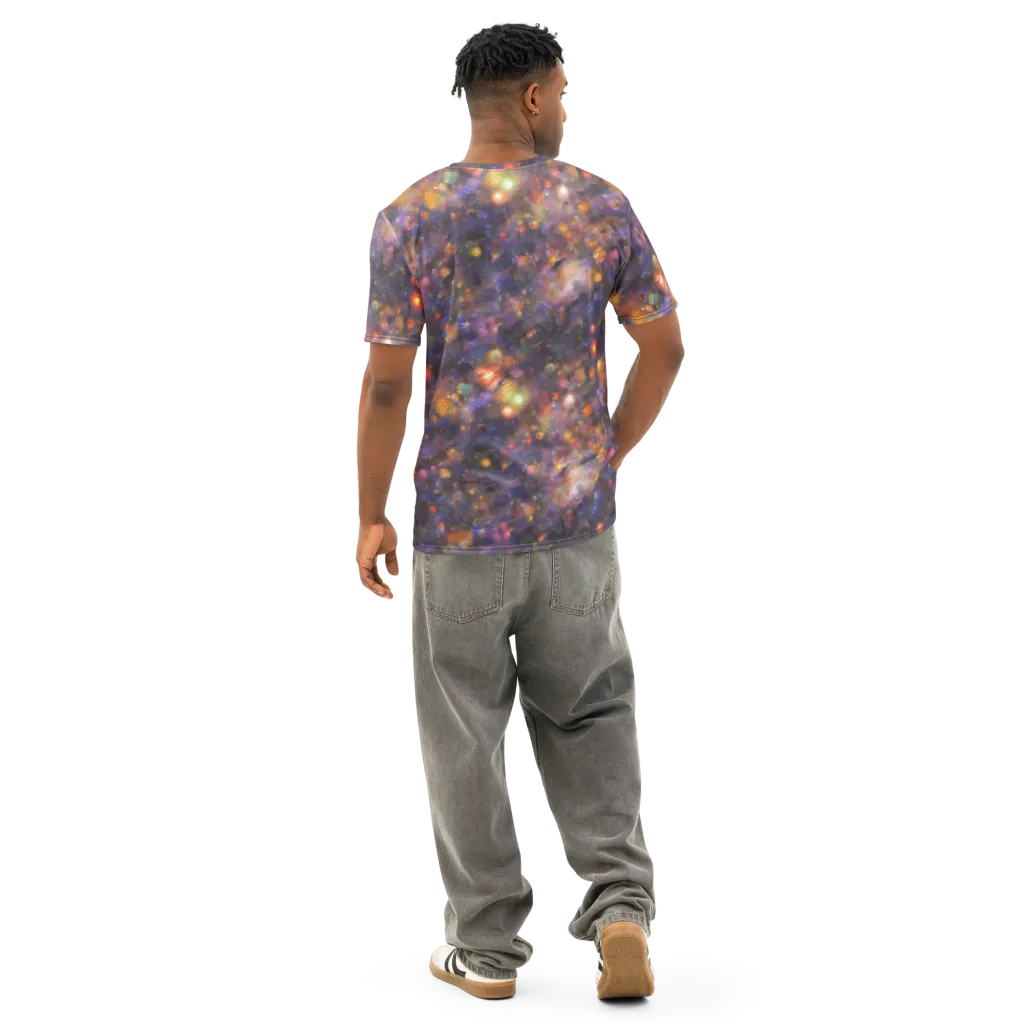Nebula Kaleidoscope on Men's Cotton Crew Neck T-Shirt — Back