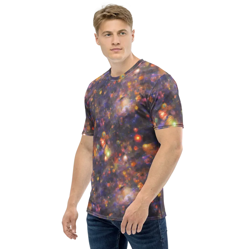 Nebula Kaleidoscope on Men's Crew Neck T-Shirt — Left