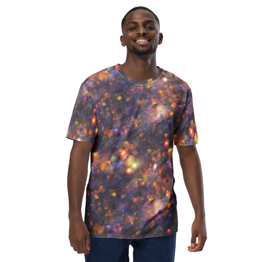 Nebula Kaleidoscope on Men's Crew Neck T-Shirt — Front