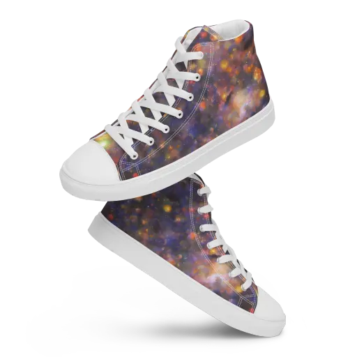 Nebula Kaleidoscope on a Men's High Top Canvas Shoes