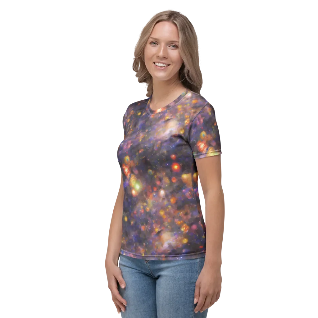 Nebula Kaleidoscope on Women's Crew Neck T-Shirt — Left