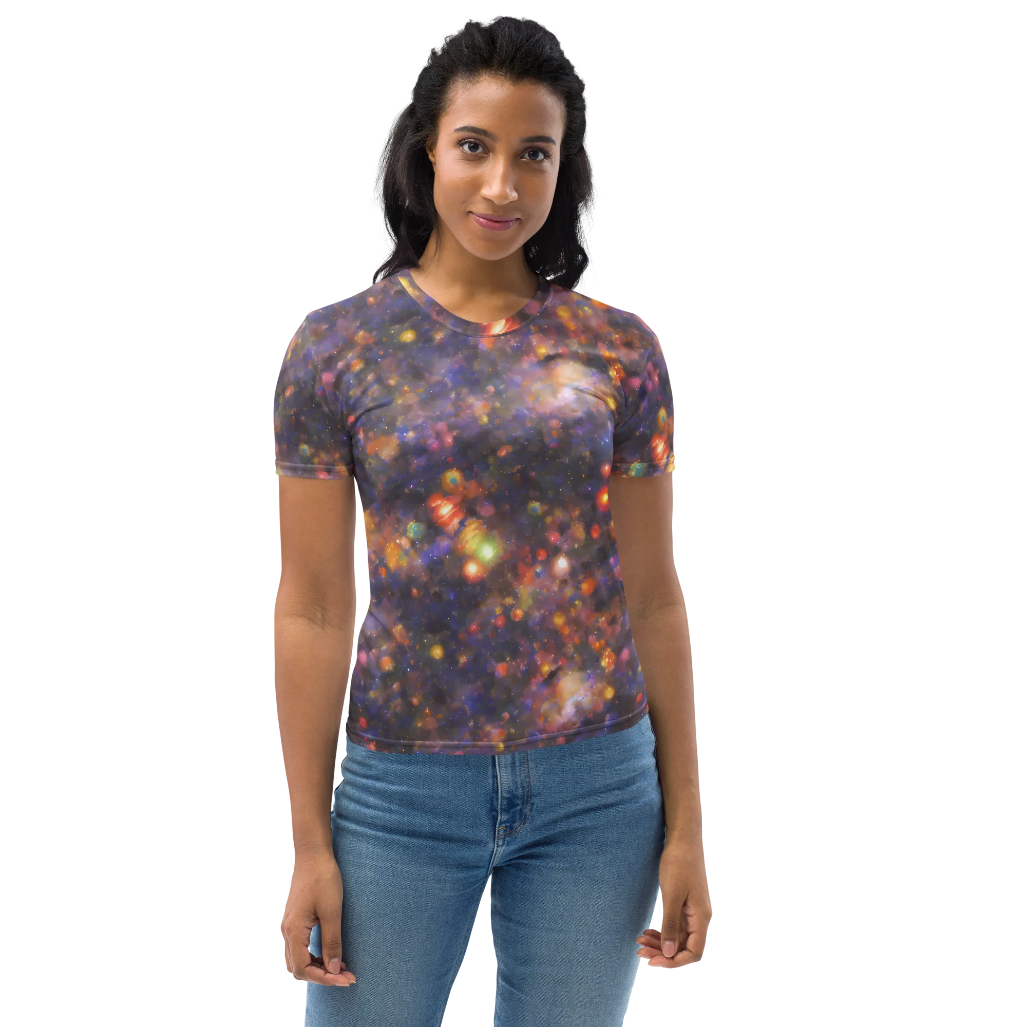 Nebula Kaleidoscope on Women's Crew Neck T-Shirt — Front