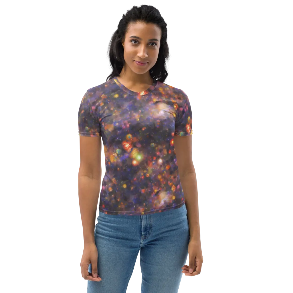 Nebula Kaleidoscope on Women's Crew Neck T-Shirt — Front